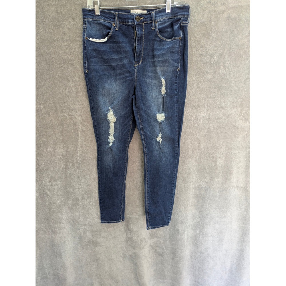 MUDD High Rise Jegging Juniors 17‎ FLX Stretch Denim Skinny Jeans Distressed Y2K